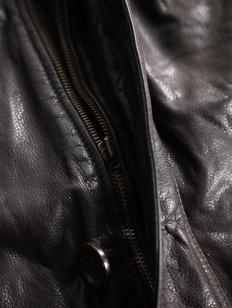 boa switching leather half coat brown