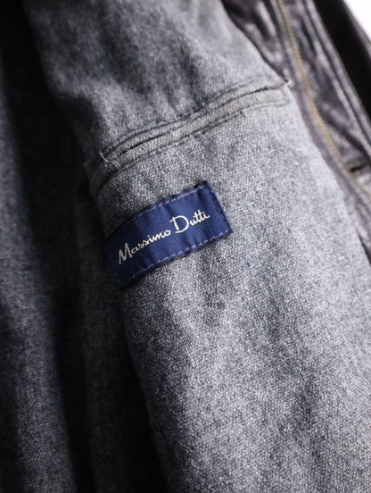 boa switching leather half coat brown