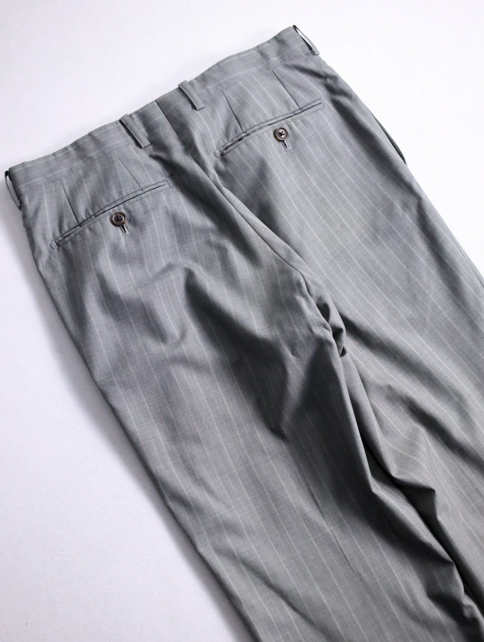 striped staright easy pants brown-white