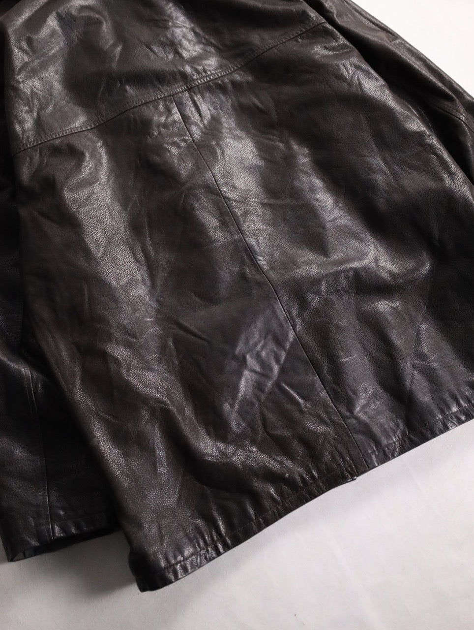 boa switching leather half coat brown