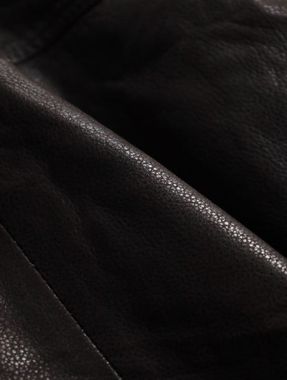 boa switching leather half coat brown