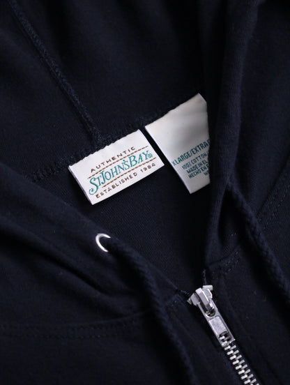 90s ST.JOHN'S BAY zip hoodie black
