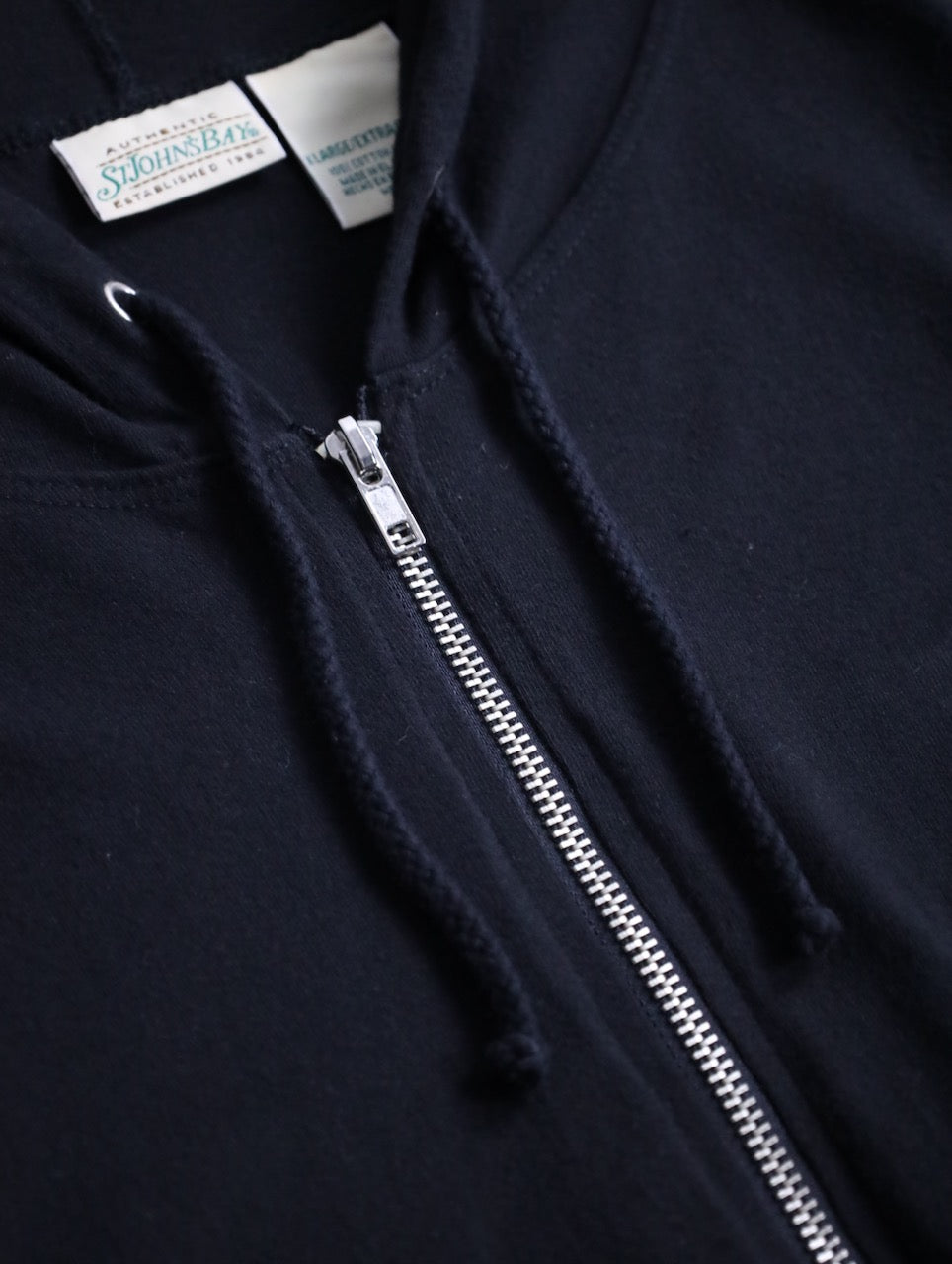 90s ST.JOHN'S BAY zip hoodie black