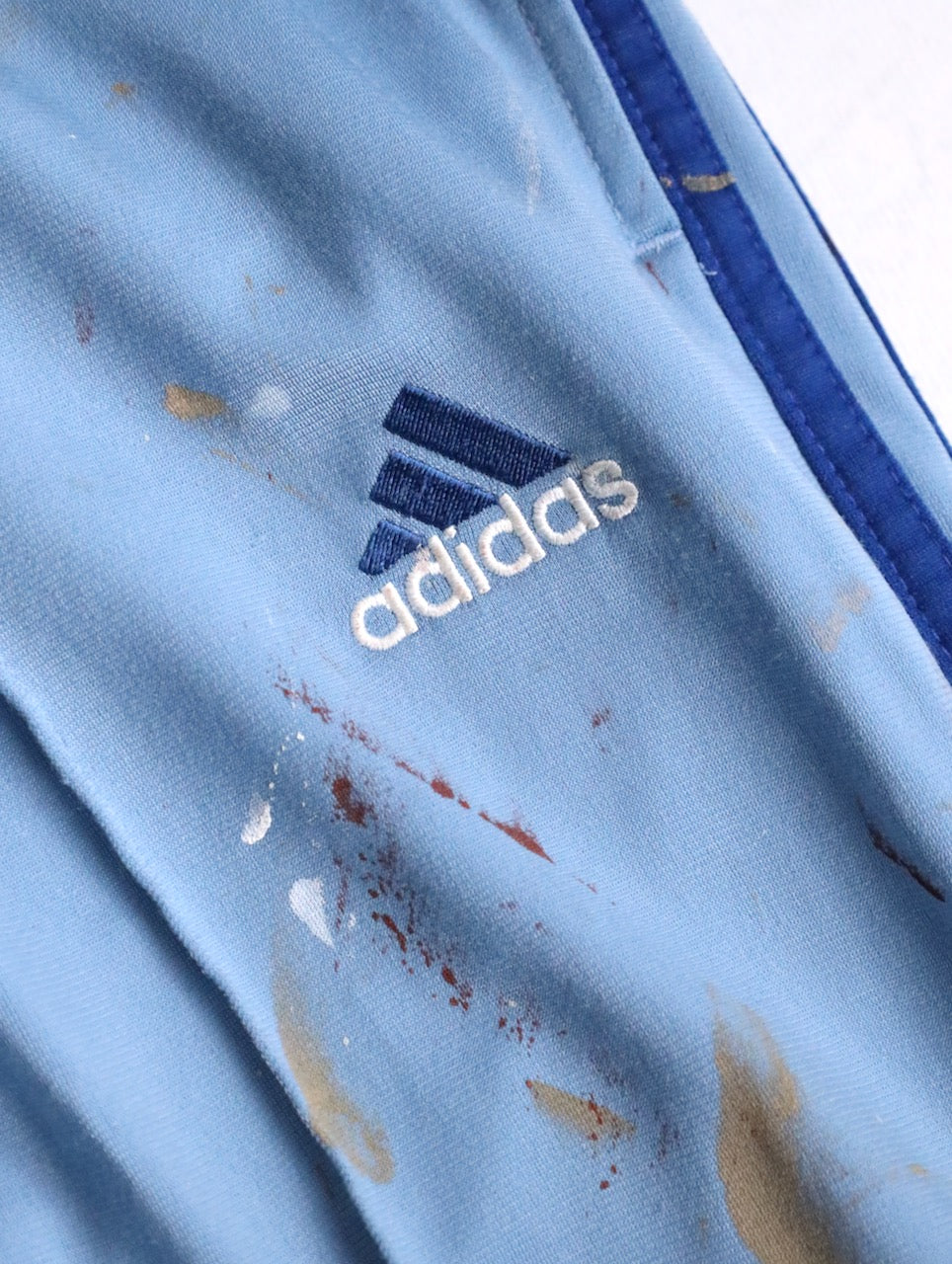 90s adidas painted line pants ligthblue