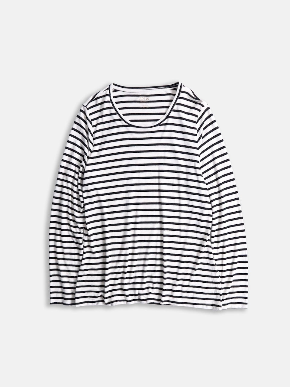 lame border L/S cutsew white-black