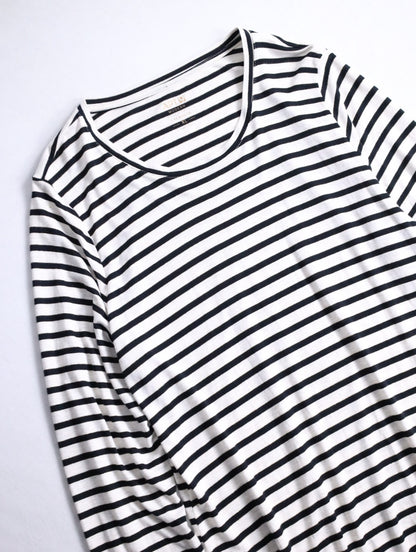 lame border L/S cutsew white-black