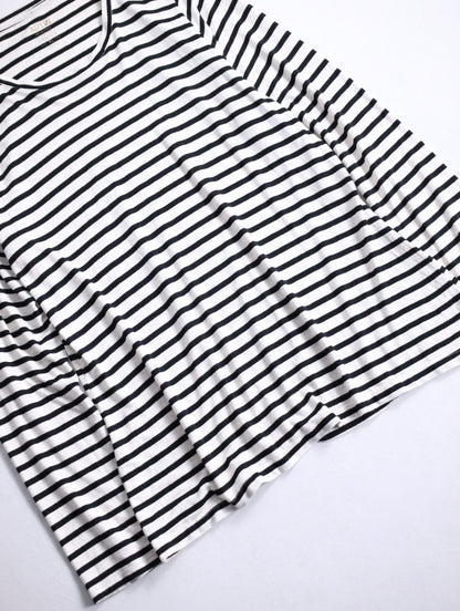 lame border L/S cutsew white-black