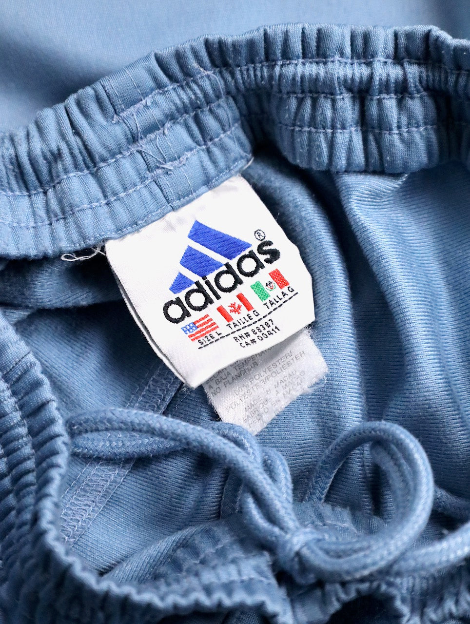 90s adidas painted line pants ligthblue