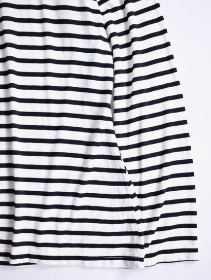 lame border L/S cutsew white-black