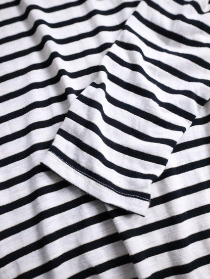 lame border L/S cutsew white-black