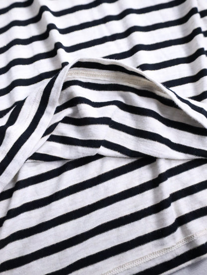 lame border L/S cutsew white-black