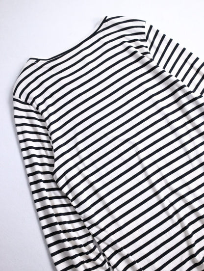 lame border L/S cutsew white-black