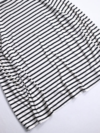 lame border L/S cutsew white-black