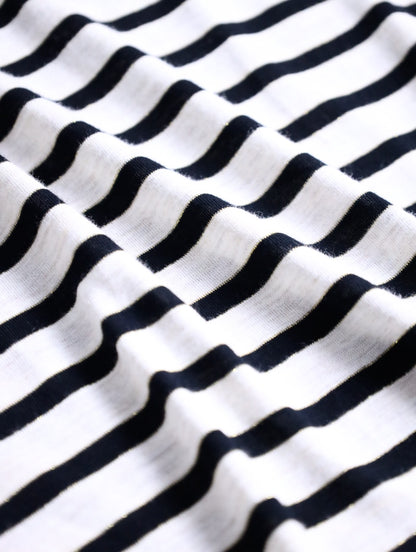 lame border L/S cutsew white-black