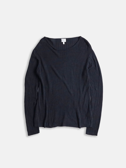 ARMANI COLLEZIONI cotton L/S knit sew black