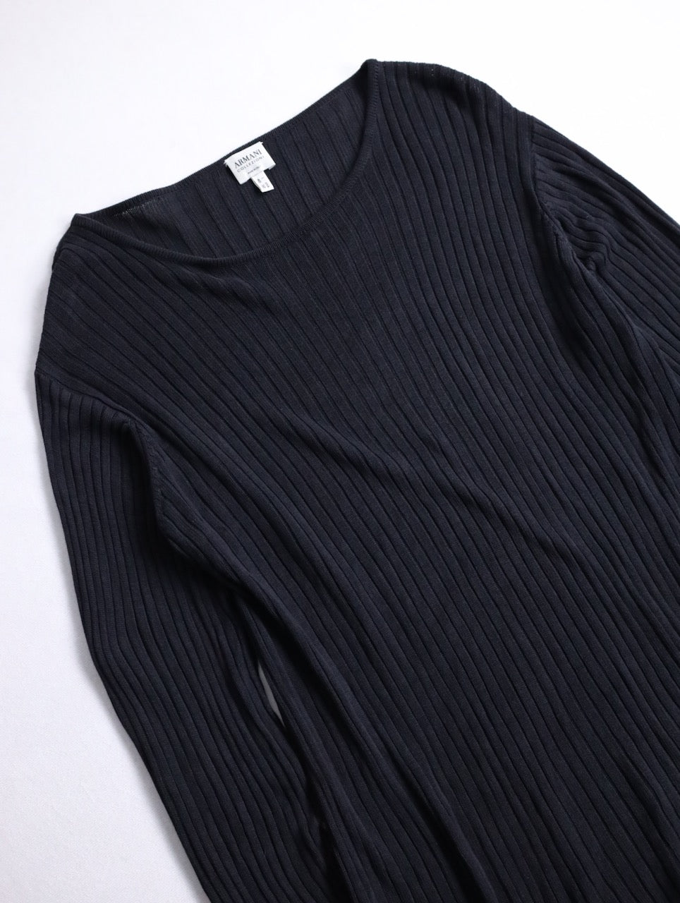 ARMANI COLLEZIONI cotton L/S knit sew black