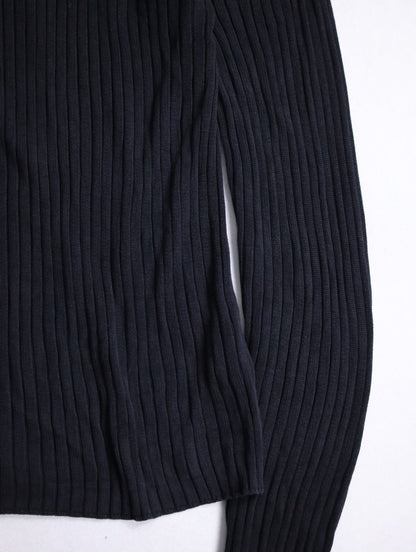 ARMANI COLLEZIONI cotton L/S knit sew black