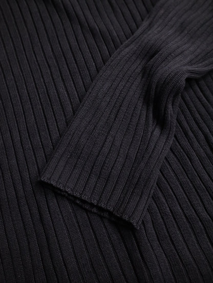 ARMANI COLLEZIONI cotton L/S knit sew black