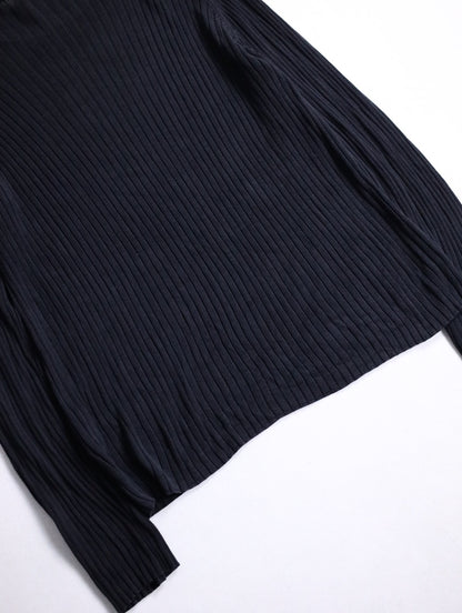 ARMANI COLLEZIONI cotton L/S knit sew black