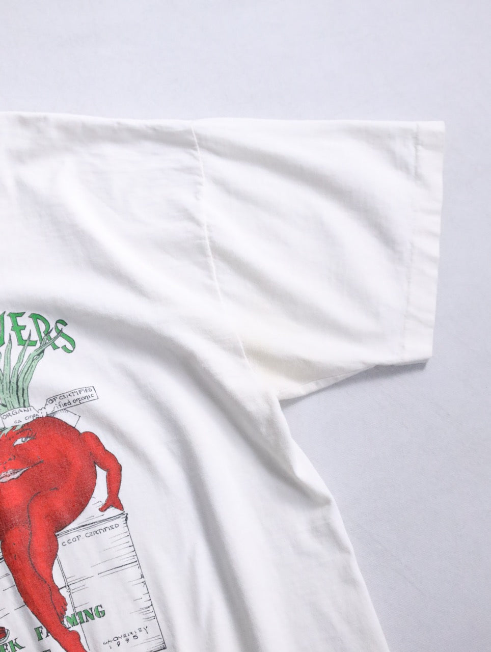 90s organic cotton tomato print tee white-red-green