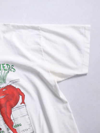 90s organic cotton tomato print tee white-red-green