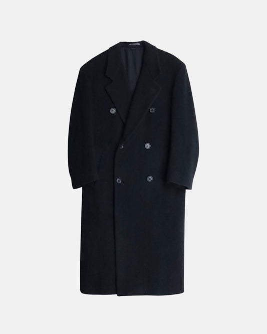 LAUREN RALPH LAUREN lamb wool long coat black