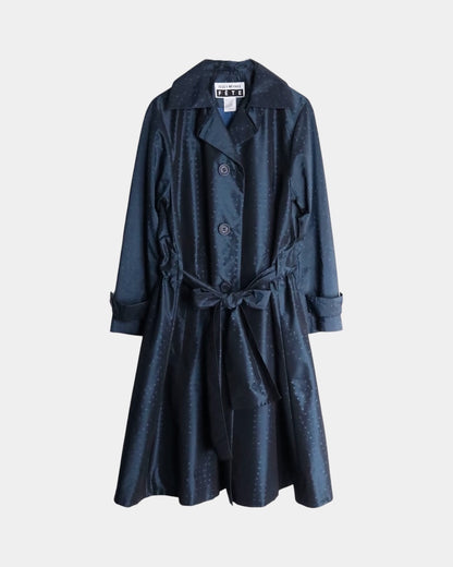 ISSEY MIYAKE silk middle coat tamamushi blue