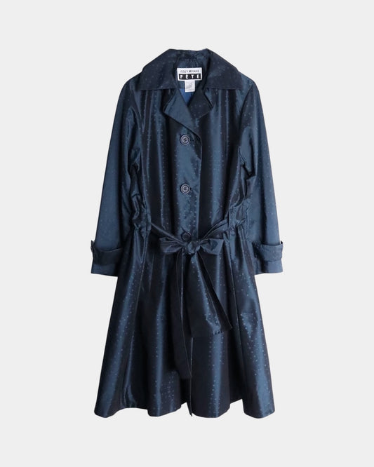 ISSEY MIYAKE silk middle coat tamamushi blue