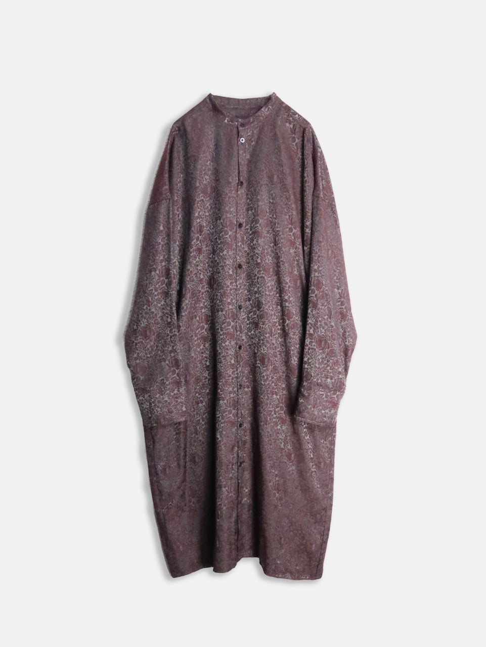 BISHOOL jaquard pattern long shirt winered
