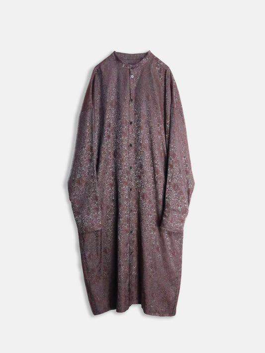 BISHOOL jaquard pattern long shirt winered