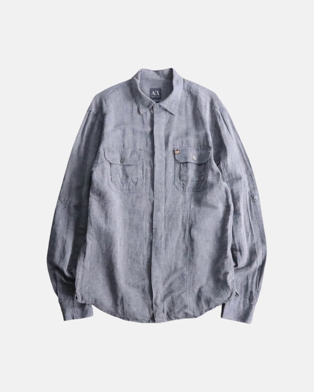 ARMANI EXCHANGE linen shirt gray