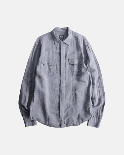 ARMANI EXCHANGE linen shirt gray