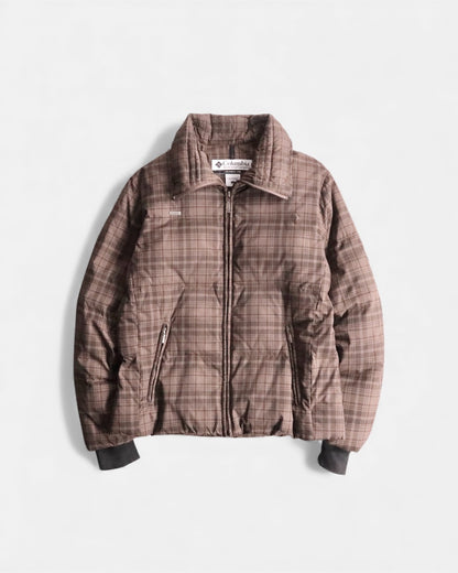 Columbia check down jacket brown