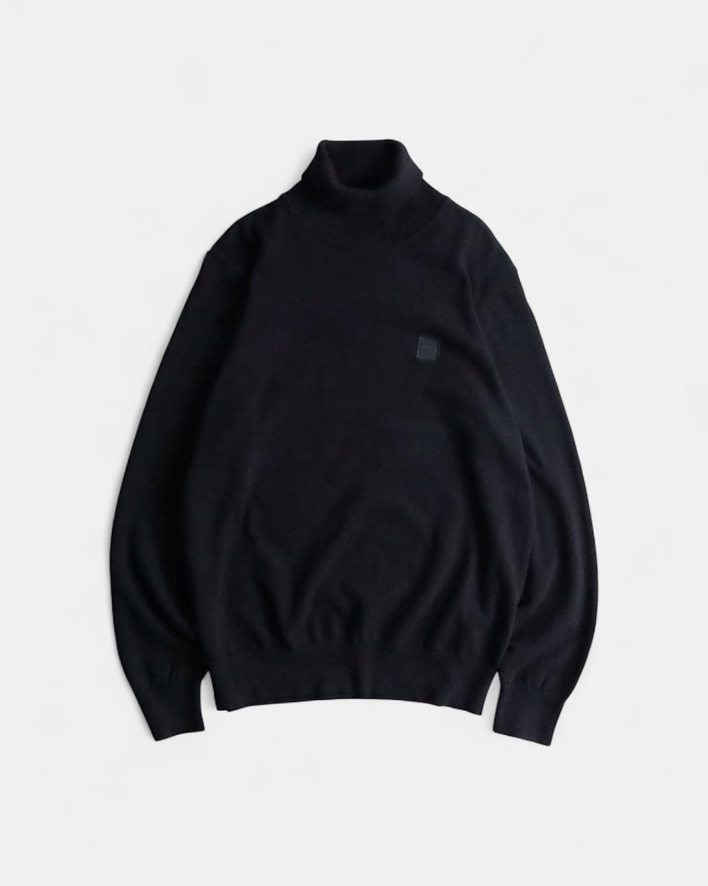 HUGO BOSS hignneck cotton cashmere knit sweater black