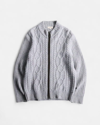 Paul Stuart cotton cashmere cable drivers knit rightgray