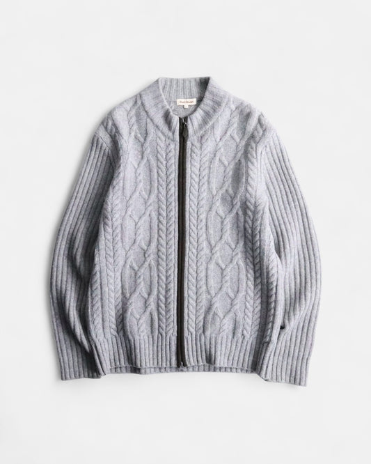 Paul Stuart cotton cashmere cable drivers knit rightgray