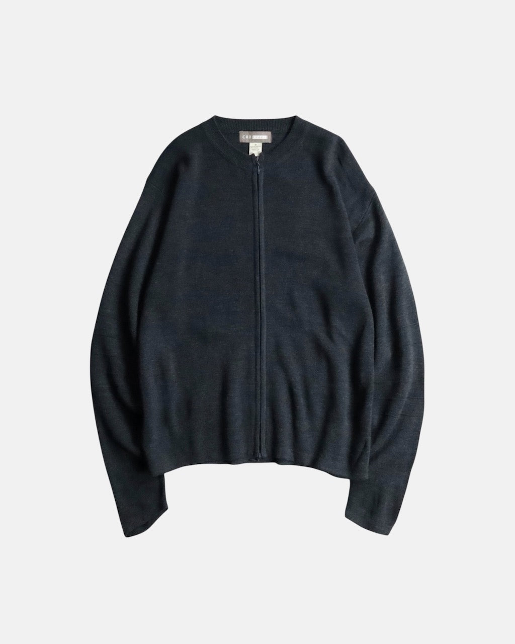 no-collar double zip knit darkgray
