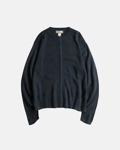 no-collar double zip knit darkgray