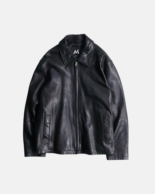 sheep leather jacket black