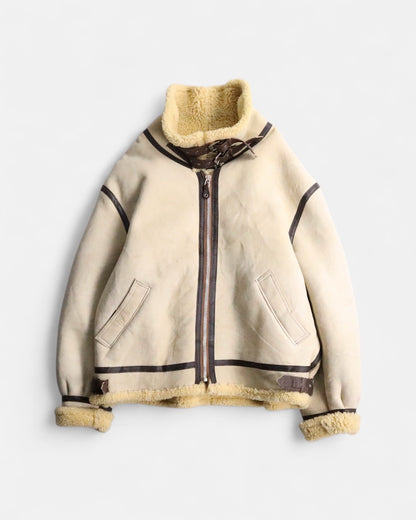 AVIREX TYPE B-3 sheep skin jacket lightbeige
