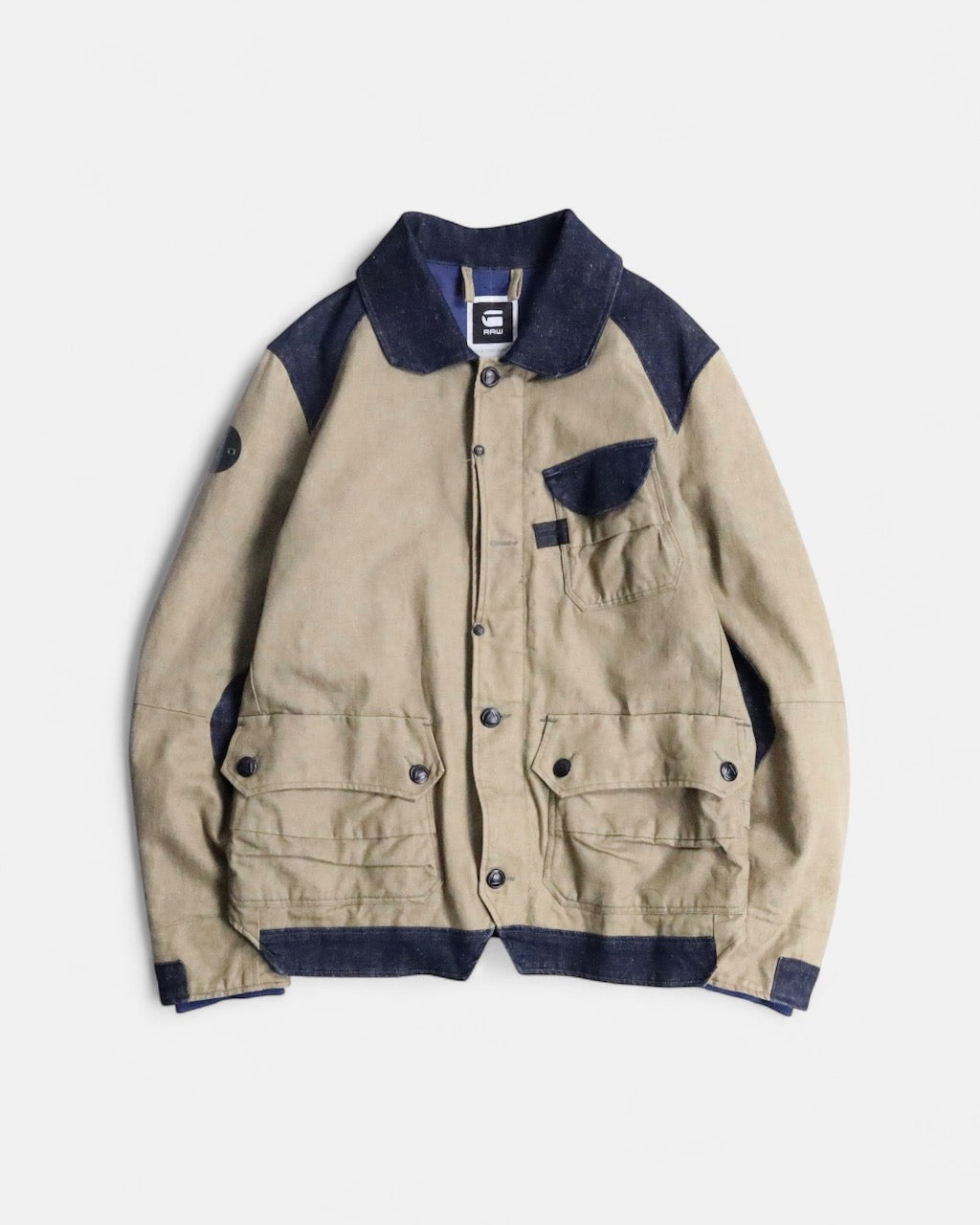 G-STAR RAW 2tone denim work jacket beige-indigo
