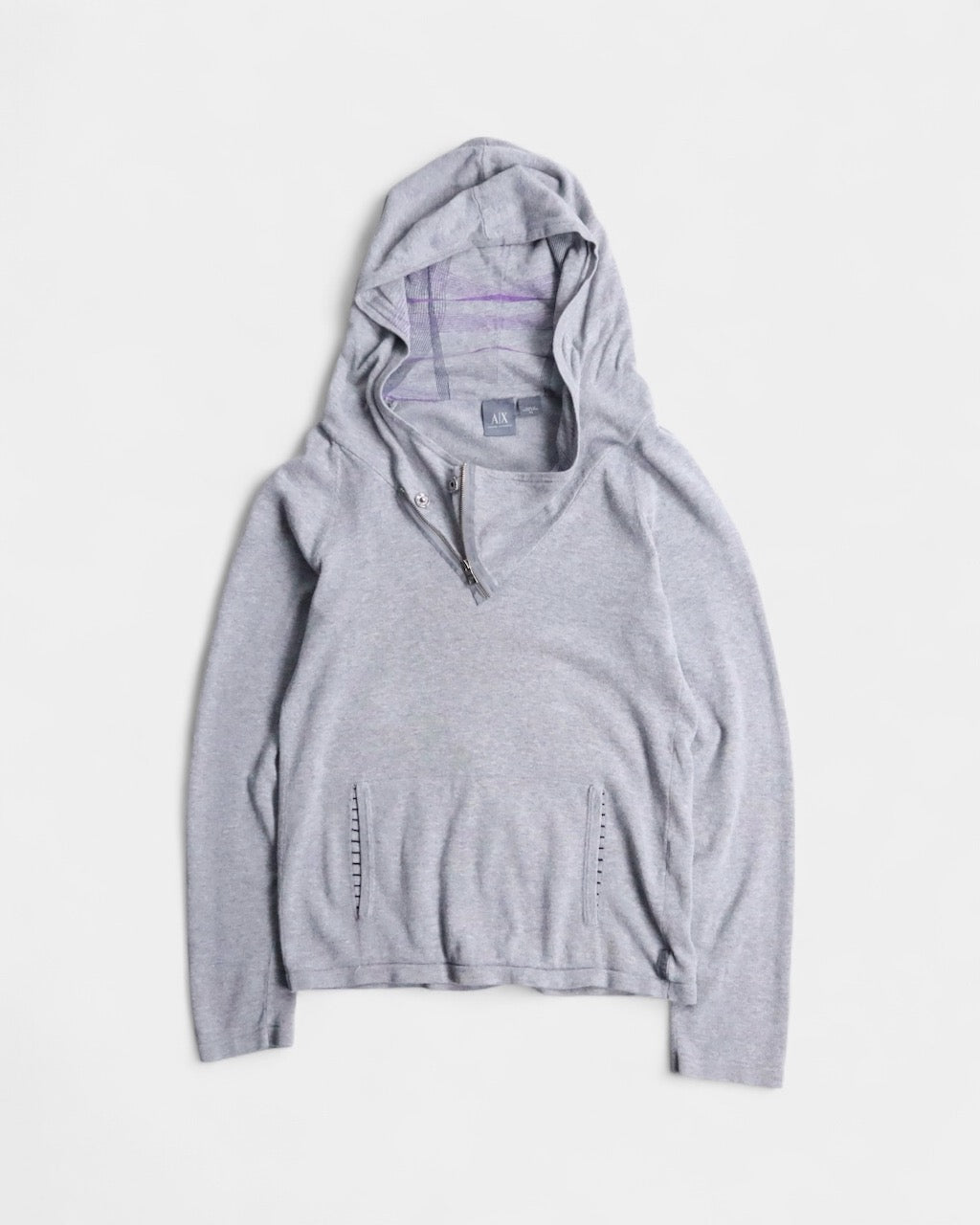 ARMANI EXCHANGE cotton hoodie gray
