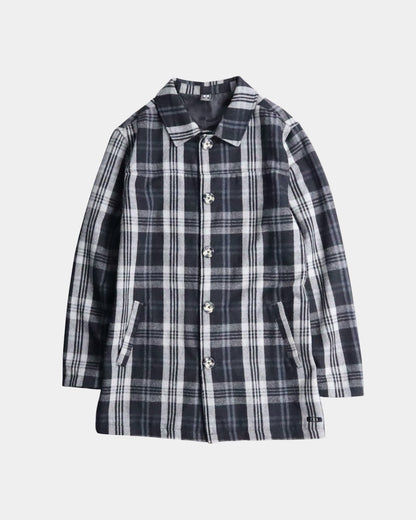 ORKLEY check half coat black-white