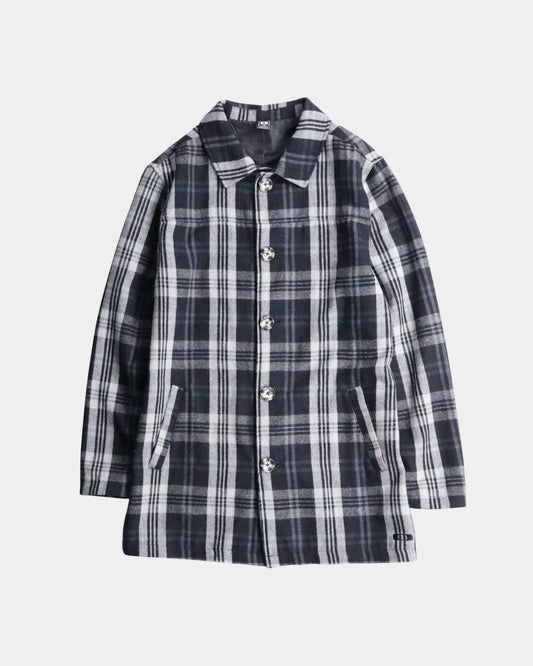 ORKLEY check half coat black-white