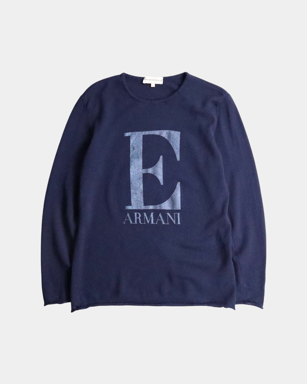 EMPORIO ARMANI logo print knit navy