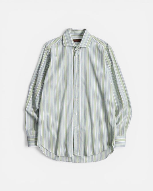 ETRO multi stripe shirt limegreen